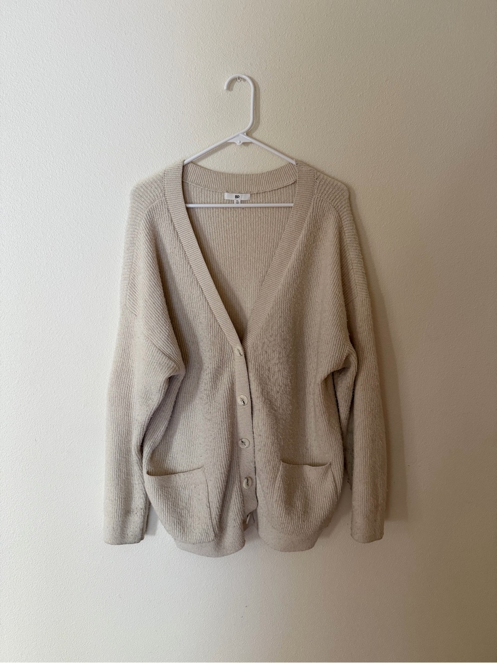 BP. Nordstrom Oversized Cream Chunky Knit Cardigan XL